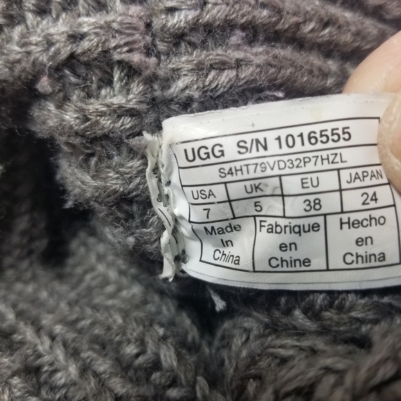 Ugg Classic Cardy 1016555 gray knit sweater boots - Picture 4 of 12